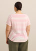 Short-Sleeve V-Neck Henley Shirt with Stripes