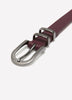 Purple Faux Leather Belt with Double Metal Loop