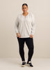 French Terry Henley Sweatshirt with Side Slits - ActiveZone