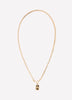 Short Golden Chain with Leopard-Print Pendant