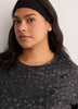 Responsible, Black Leopard-Print Short-Sleeve T-Shirt with Mesh Inserts - Active Zone
