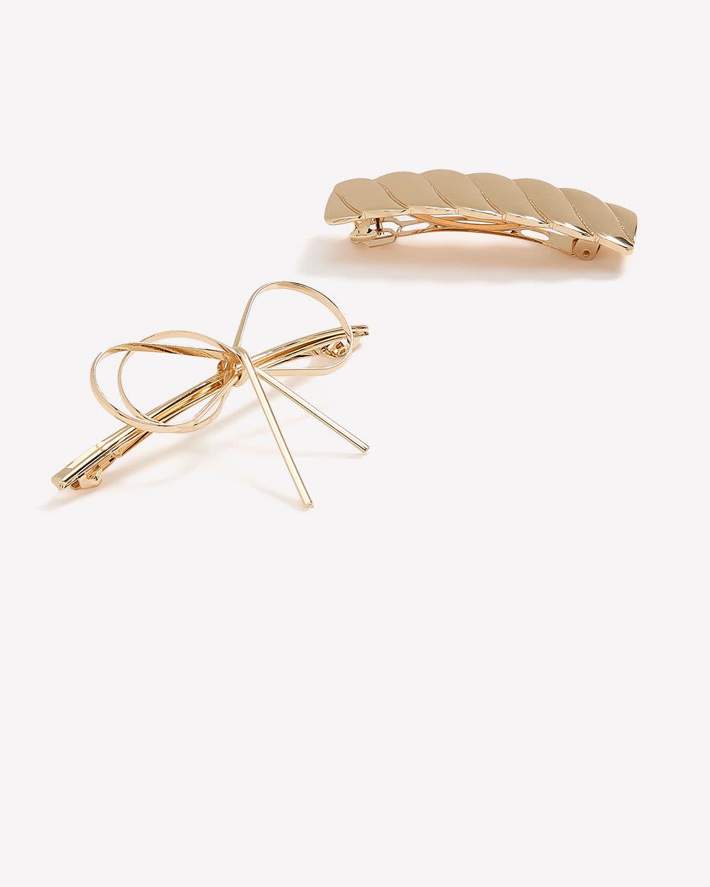 Barrettes à  cheveux dorées, ens. de 2