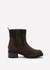 Wide Width, Brown Microsuede Abelita Mid-Heel Chunky Bootie