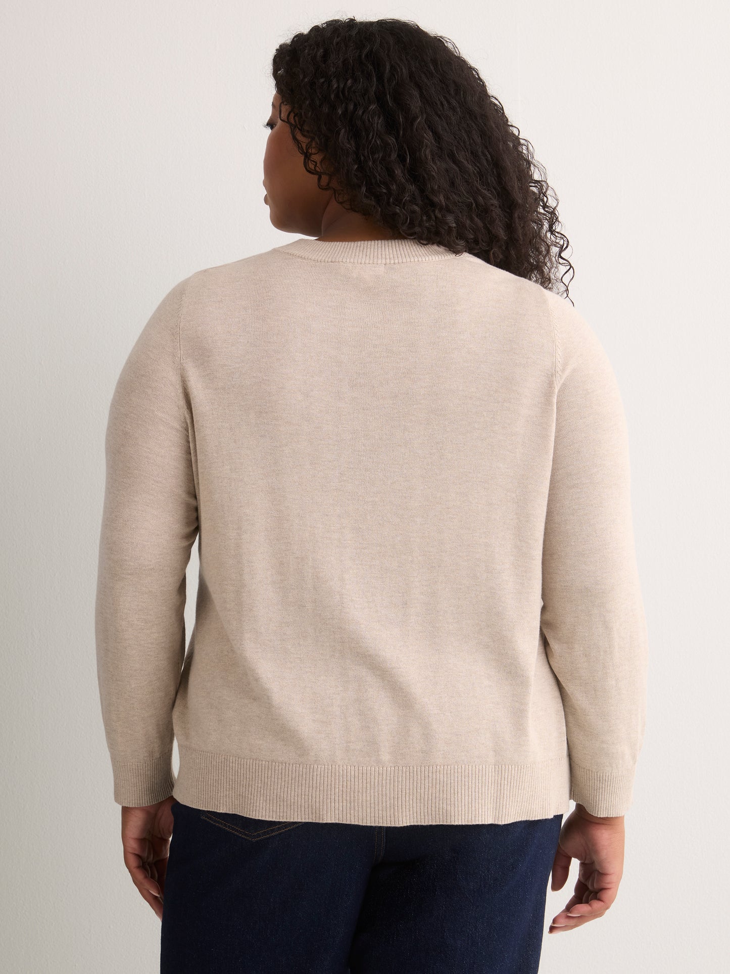 Cardigan boutonné à col rond en mélange de coton à motif argyle, tissu responsable