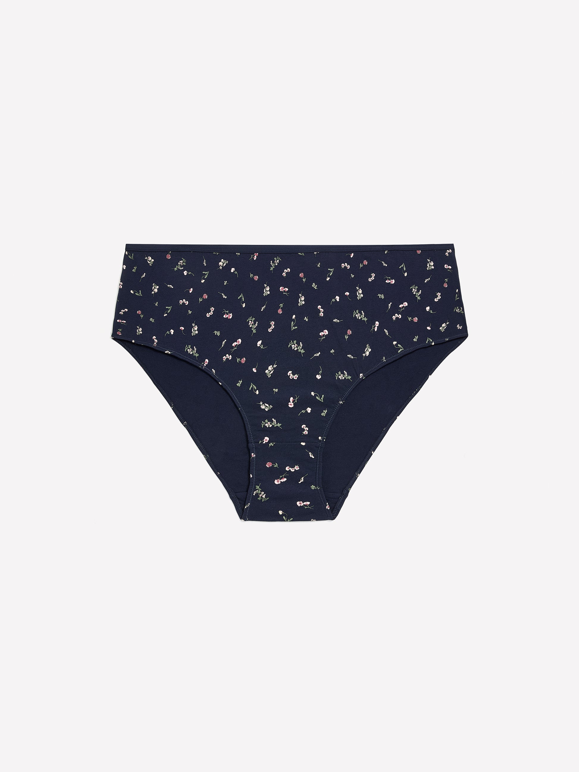 Blue High-Cut Cotton Brief with Floral Print - ti Voglio
