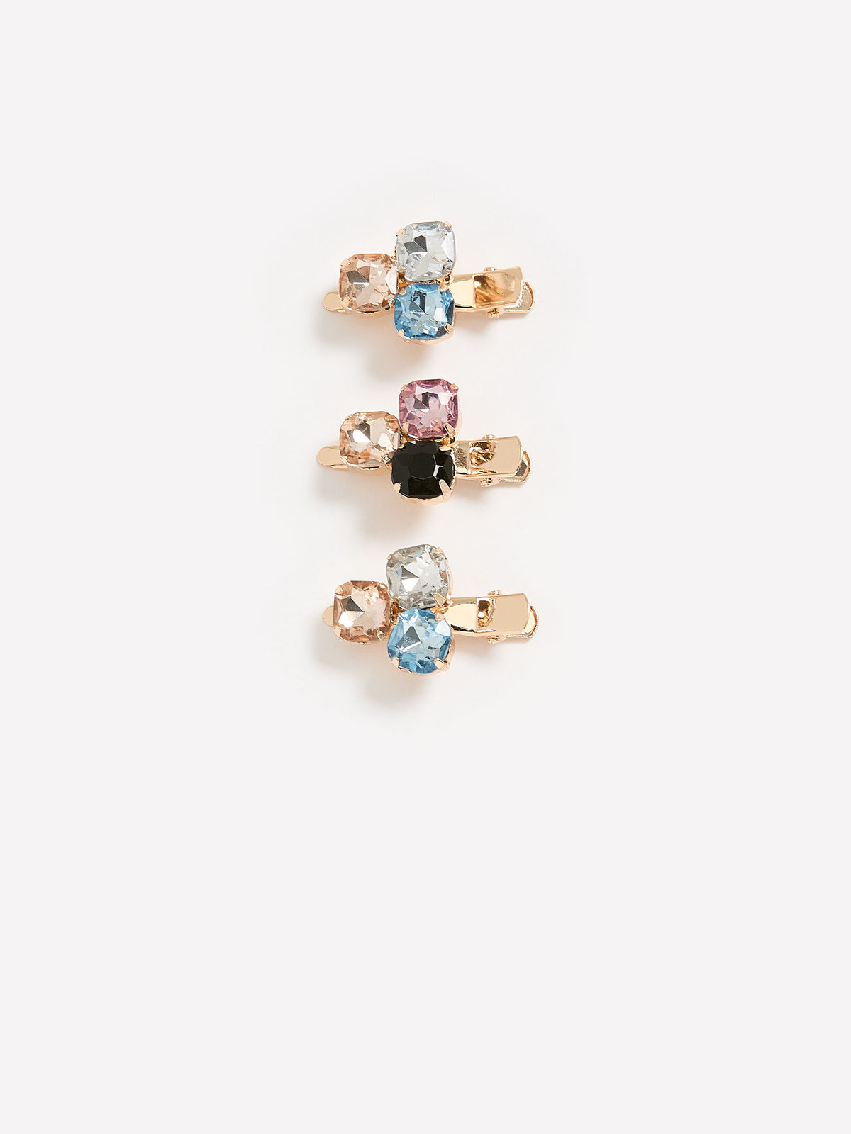 Three-Stone Barrettes, Set of 3