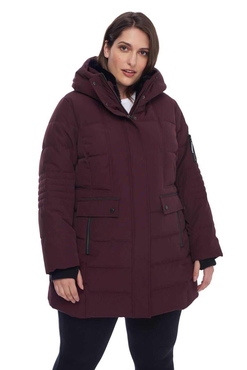 Plus size mid length coats on sale