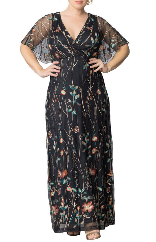 Plus size bell sleeve maxi dress top