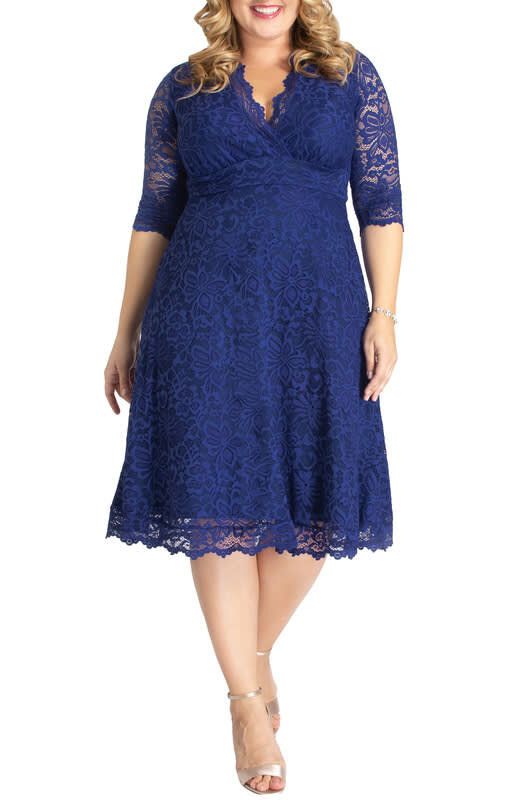 Long sleeve cocktail dress plus size top