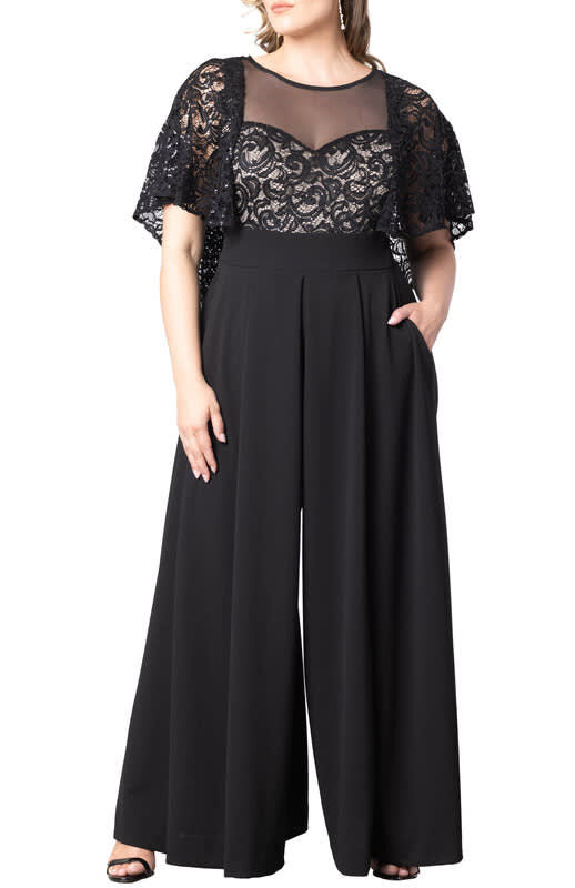 Plus size top elegant jumpsuits white