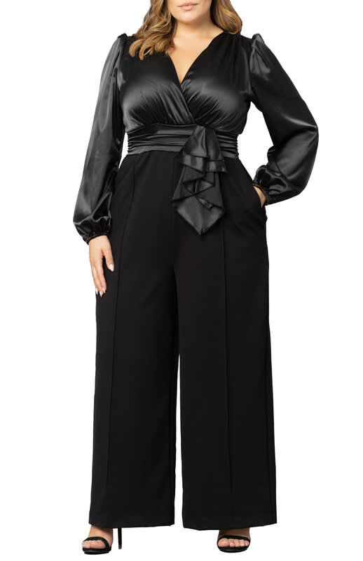 Black lace shop plus size jumpsuit
