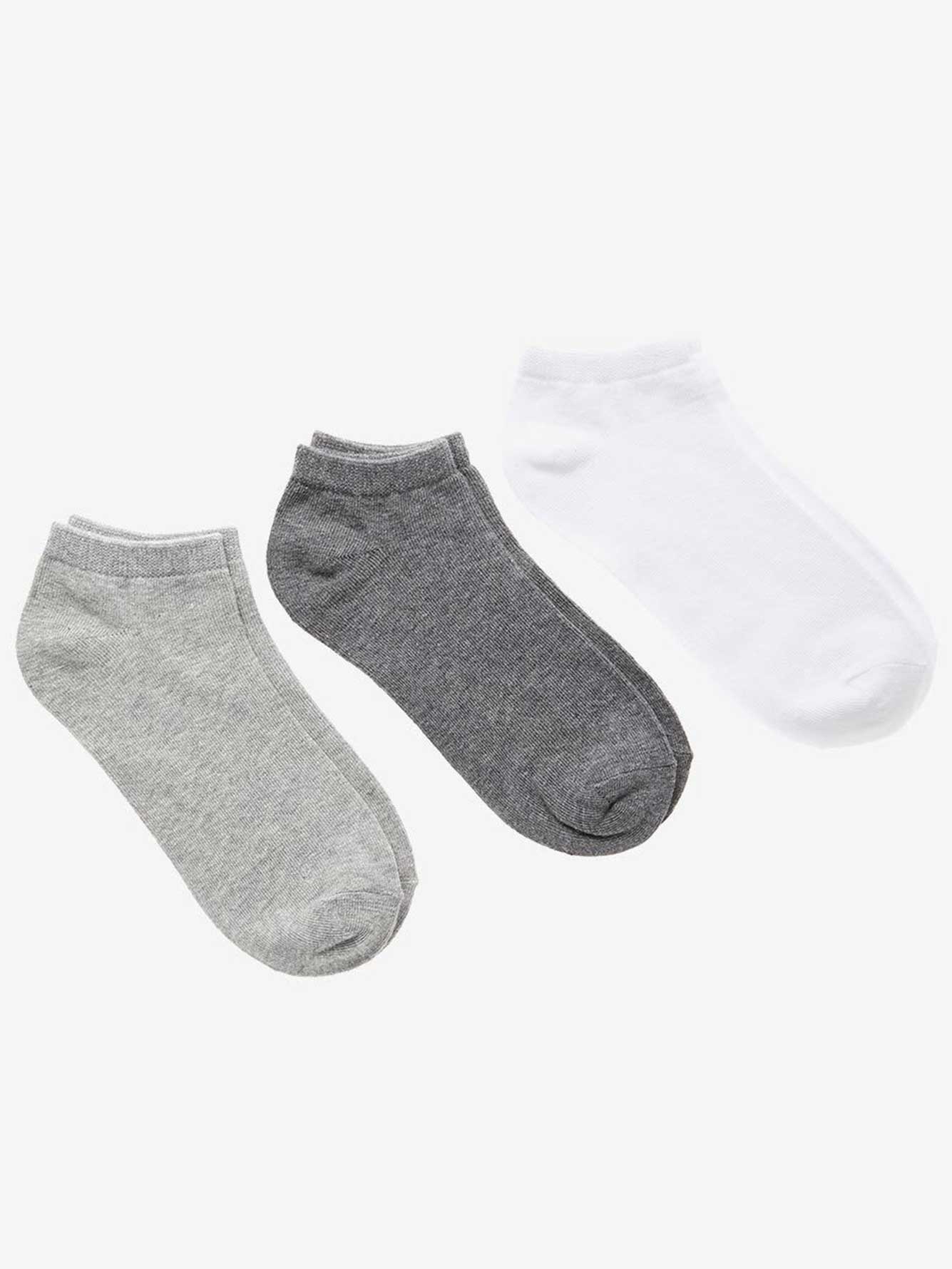 White & Grey Basic Sock - 3 Pack | Penningtons