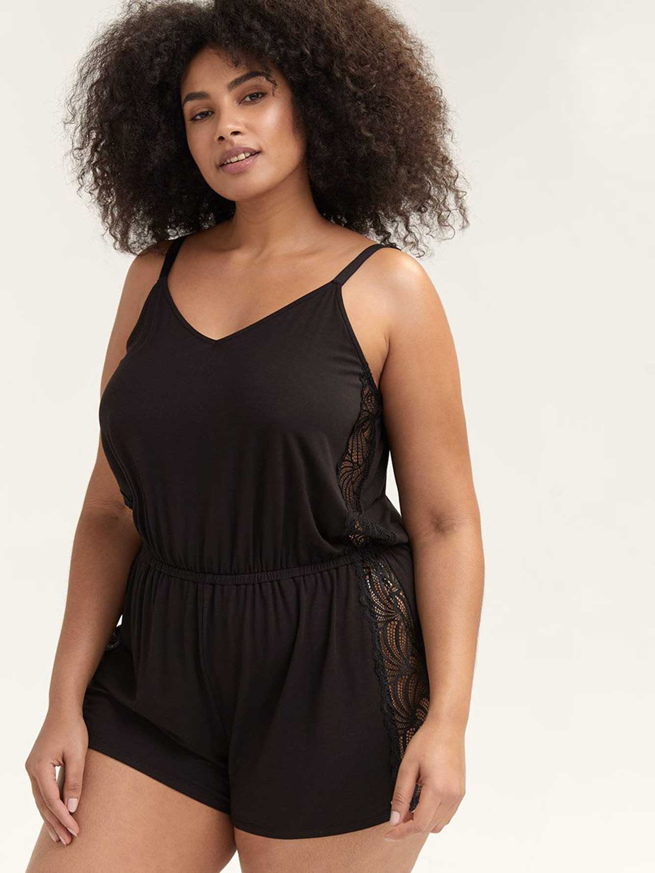 One-Piece Romper with Lace Details - Ashley Graham