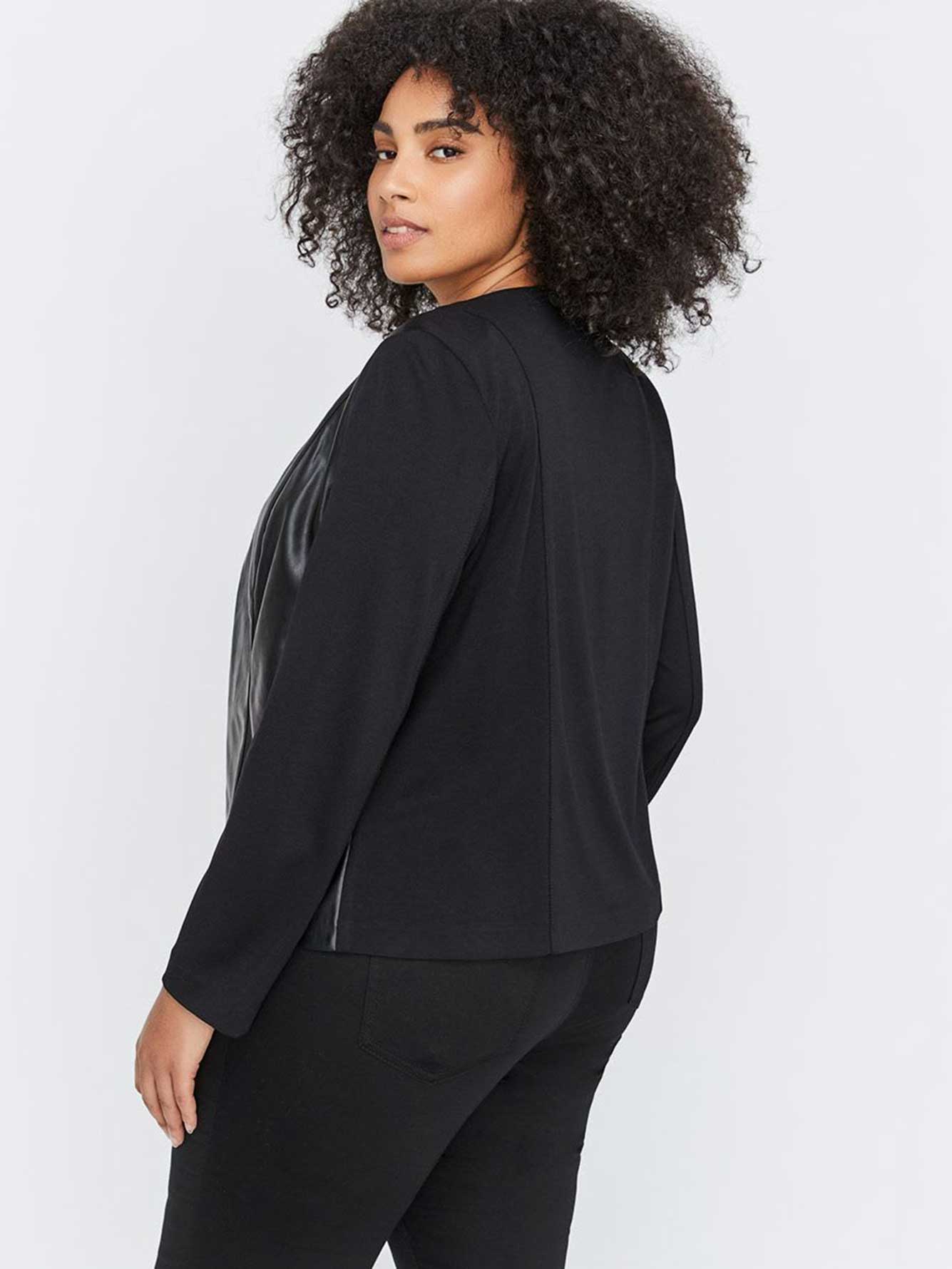 Fitted Mixed Fabric Jacket - Michel Studio | Penningtons