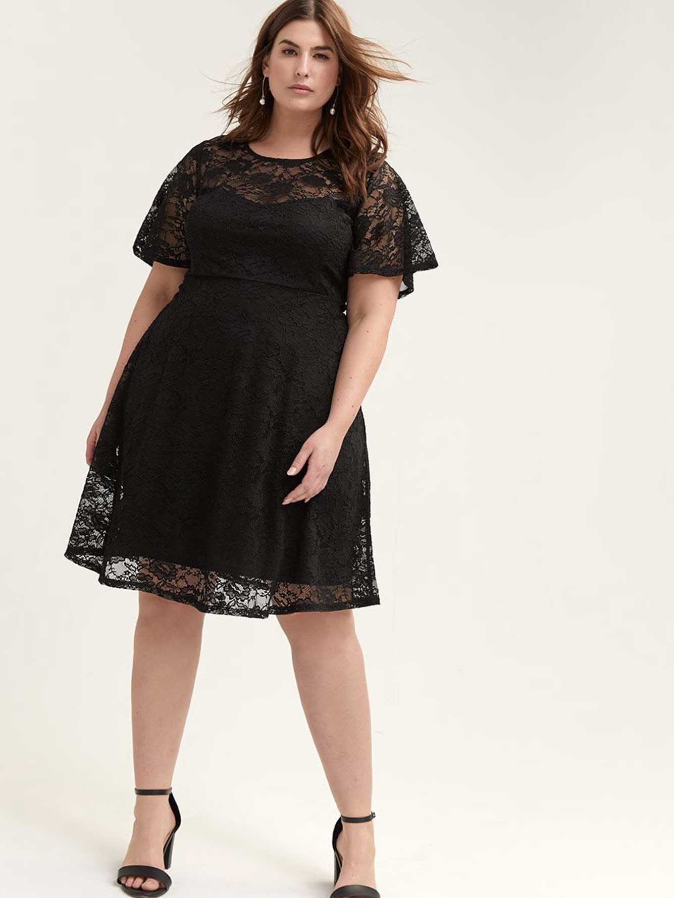 Fit & Flare Short Lace Dress | Penningtons