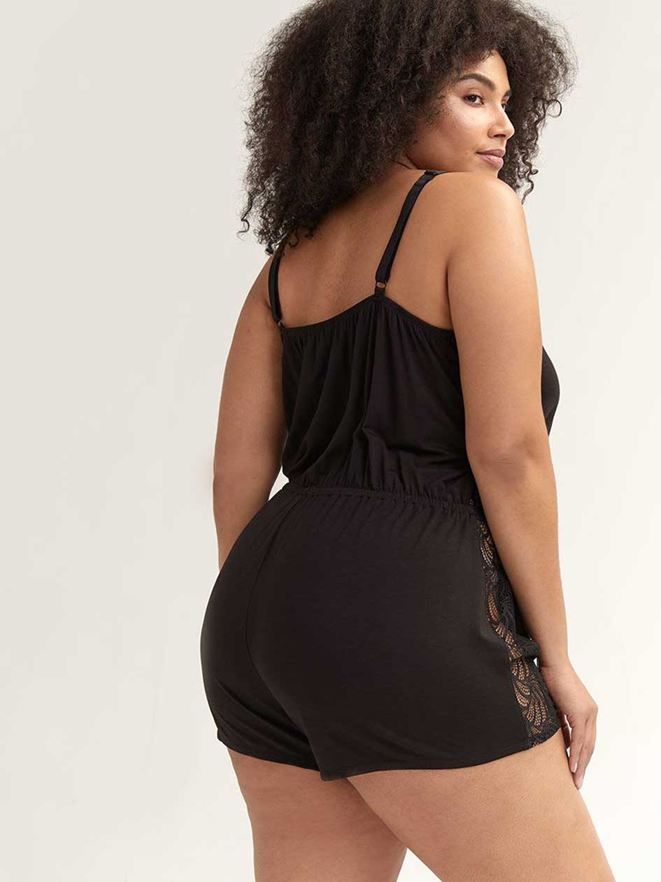 One-Piece Romper with Lace Details - Ashley Graham