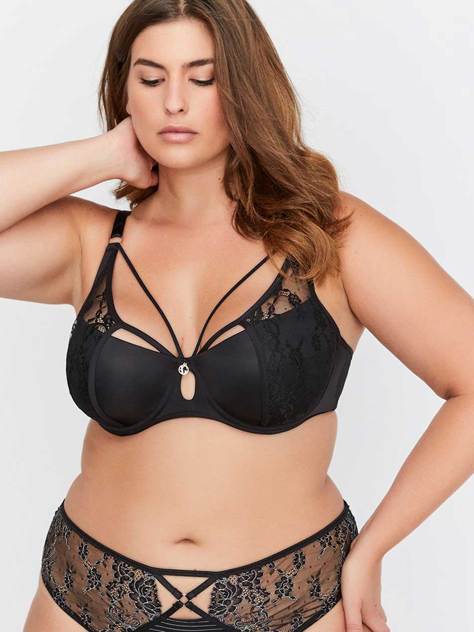 Micro Jersey Demi Cup Diva Bra with Lace - Ashley Graham