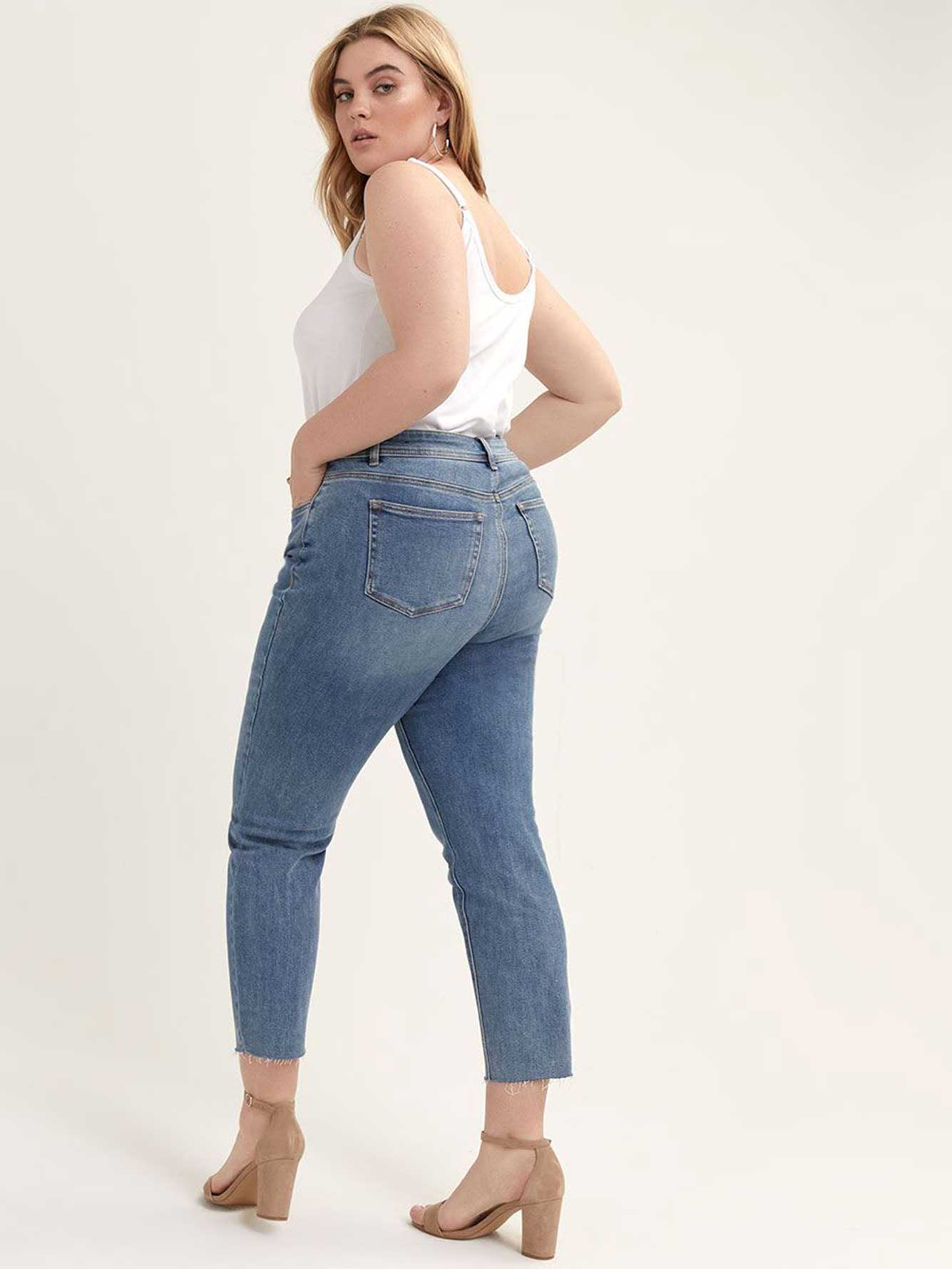 Exposed Fly High Waist Slim Jeans - L&L