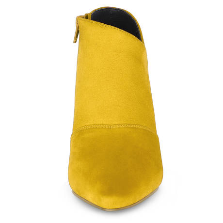 Allegra K- Pointed Toe Kitten Heel Cutout Ankle Boots