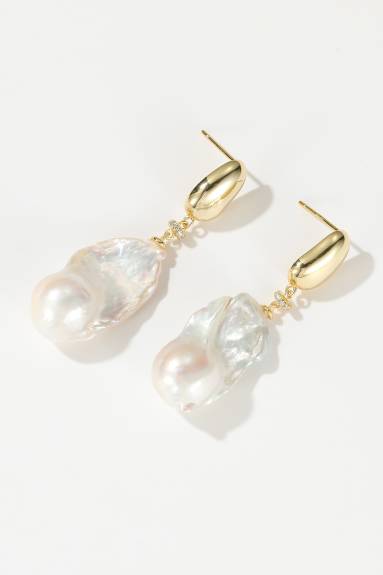 Classicharms-Doris Large Natural Baroque Pearl Drop Earrings