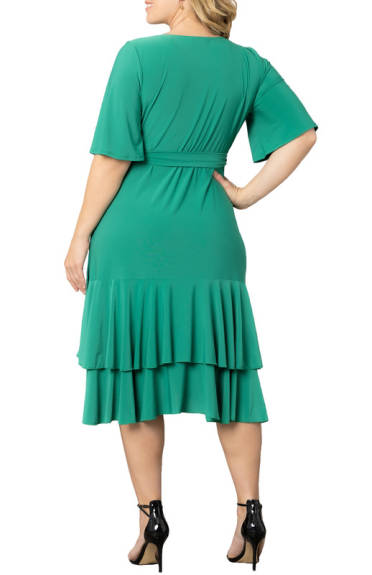 Kiyonna Miranda Ruffle Wrap Dress (Plus Size)
