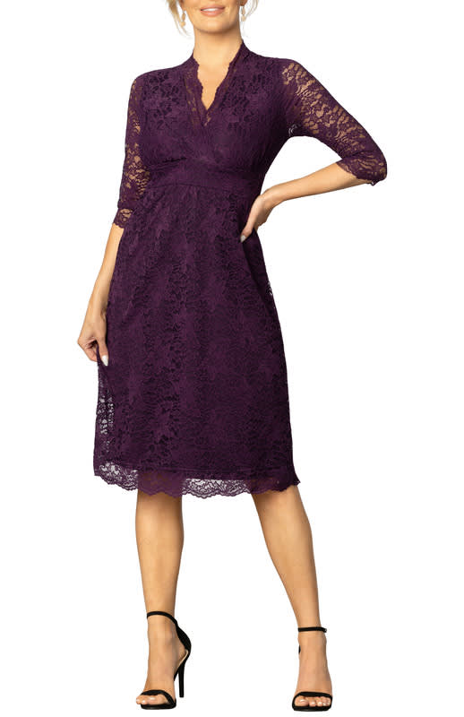 Kiyonna scalloped boudoir lace dress online