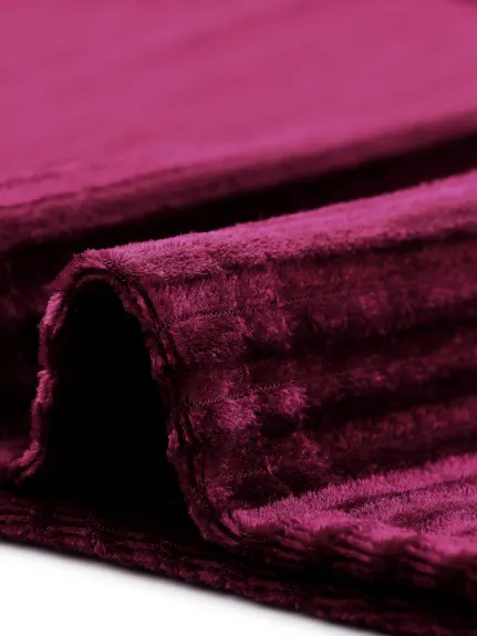 Agnes Orinda - Square Neck Ribbed Velvet Textured Elegant Blouse