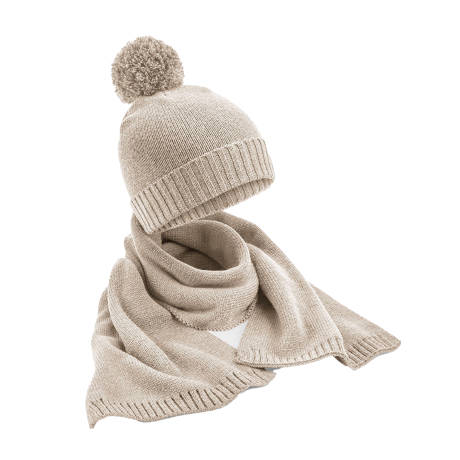 Beechfield - Womens/Ladies Flecked Hat And Scarf Set