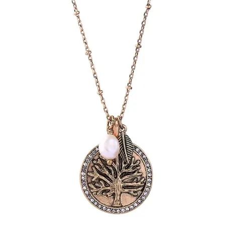 Brass Vintage Tree of Life Necklace with Freshwater Charms - Don't AsK