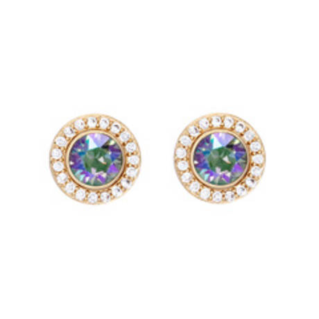 Goldtone Paradise Shine  2-in-1 Crystal Halo Stud Earrings made with Quality Austrian Crystals - MICALLA