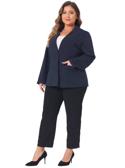Agnes Orinda - Button Long Sleeve Business Suit Blazers