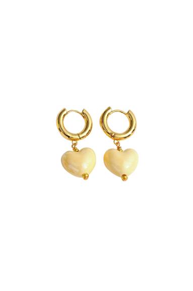 Classicharms-Ceramic Heart Dangle Earrings