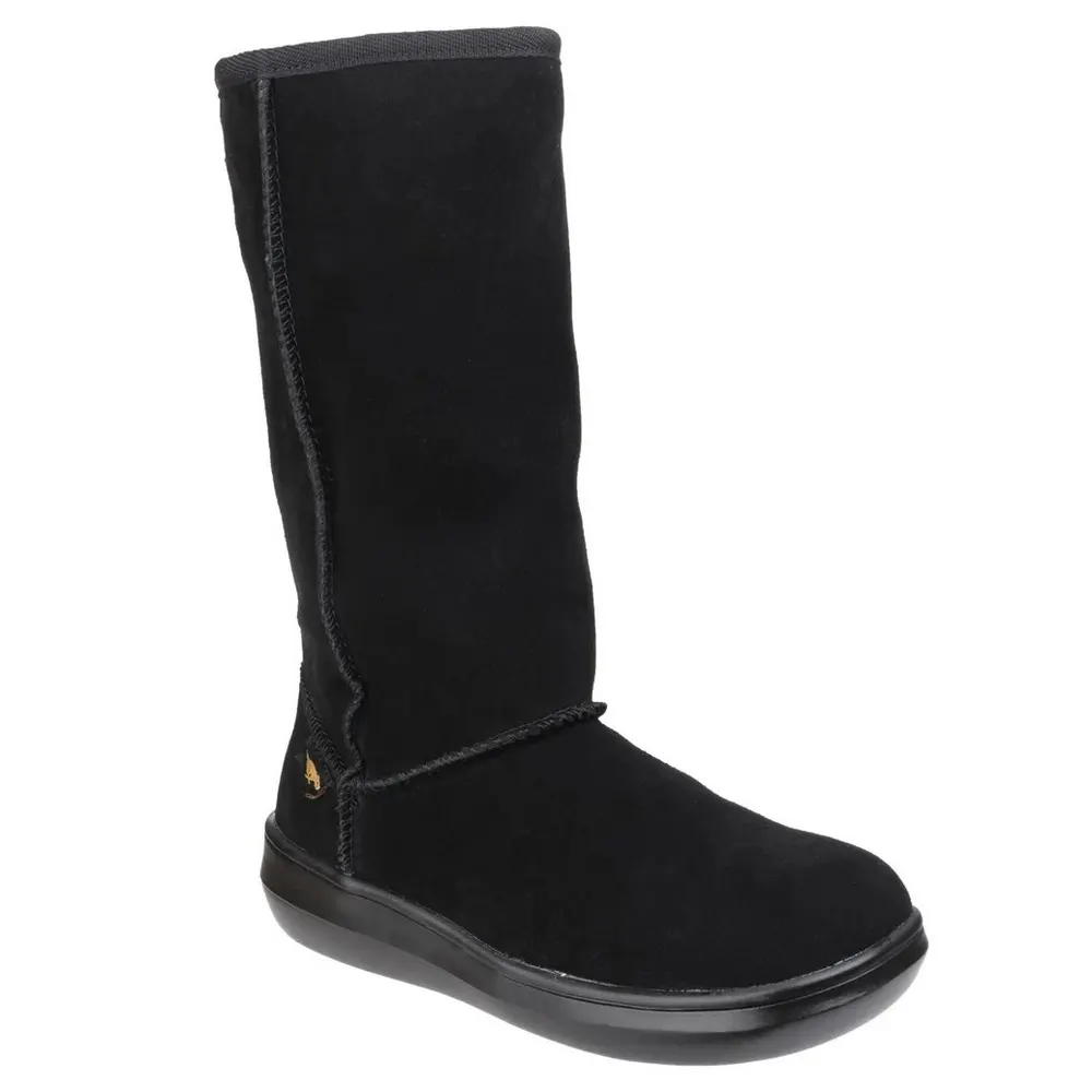 Black suede pull on boots on sale