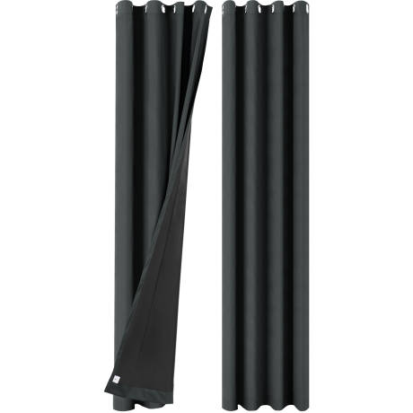 PiccoCasa- 100% Blackout Waterproof Grommet Curtains with Black Liner, 2 Panels Set 52 x 108 Inch
