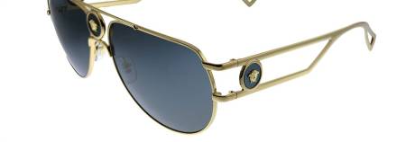 VERSACE - Aviator Metal Sunglasses With Grey Lens