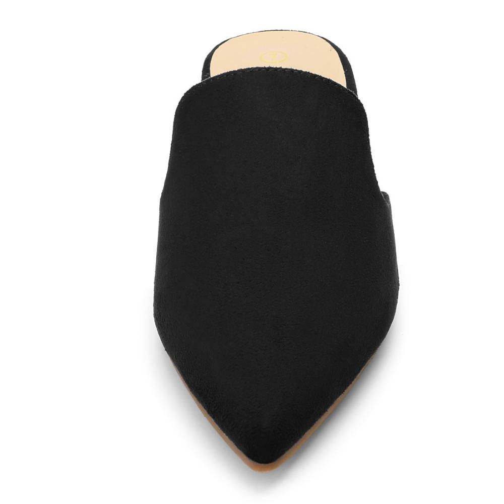 pointed toe flat slides