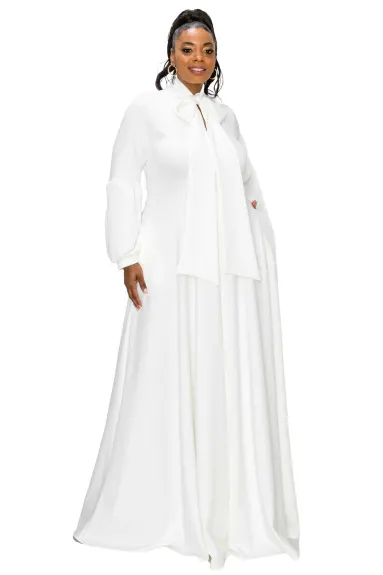Bella Donna Dress with Ribbon and Bishop Sleeves - L I V D