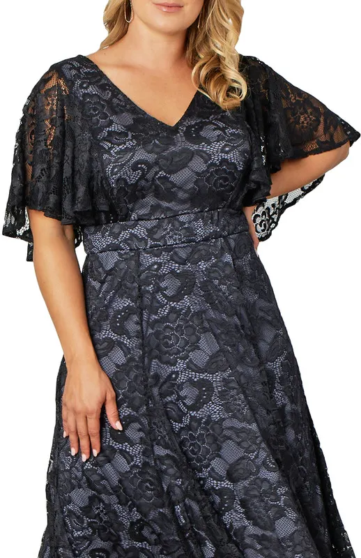 Kiyonna Camille Lace Cocktail Dress (Plus Size) Penningtons