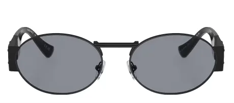 VERSACE - Oval Metal Sunglasses With Grey Lens