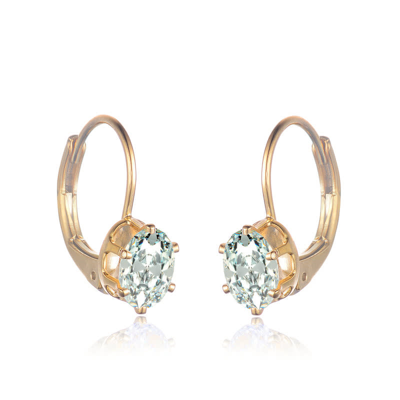 Boucles D'oreilles Puces Dauphin Argent Cristal Bleu Enfant Femme