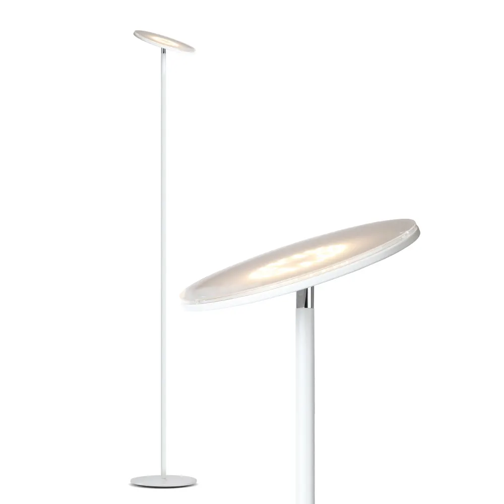 Sky Flux Led Torchiere Floor Lamp With Adjustable Head And 3 Color Temperature Options