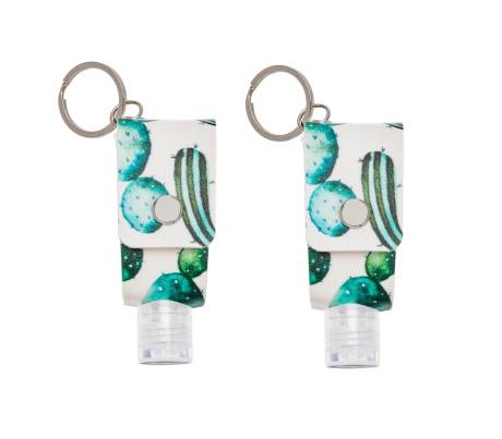 Cacti Hand Sanitizer Key Chain with Empty 30 ML Bottle - set of 2 - Don't AsK