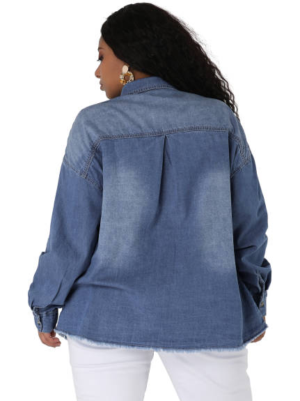 Agnes Orinda - Work Cotton Casual Denim Jacket