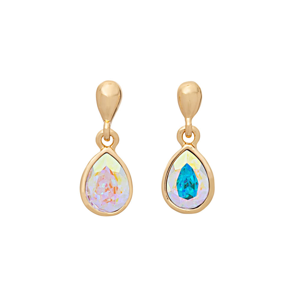 Goldtone AB Crystal Teardrop Drop Earrings made with Quality Austrian Crystals - MICALLA
