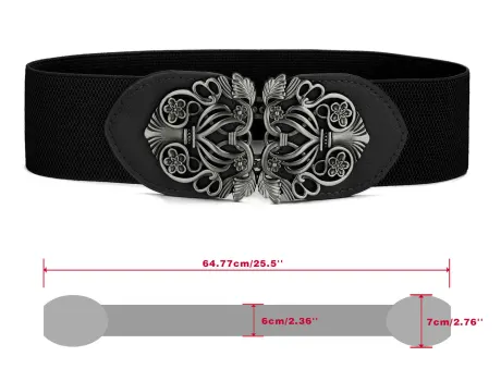 Allegra K- Interlocking Buckle Woven Stretchy Cinch Waist Belt