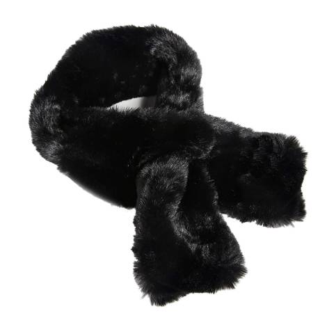 jocelyn - Faux Fur Pull Through Scarf And Mitten Set