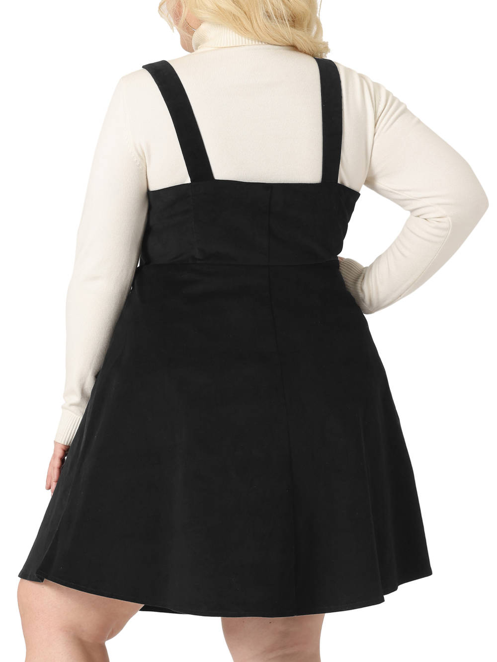 Black overall skirt plus size outlet