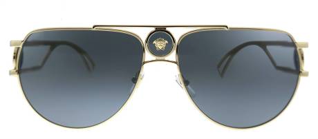VERSACE - Aviator Metal Sunglasses With Grey Lens
