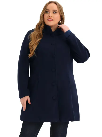 Agnes Orinda - Elegant Detachable Hooded Overcoat