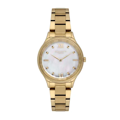 LEE COOPER-Women's Gold 35mm  watch w/White Dial